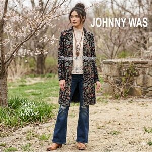 Johnny Was floral embroidered cotton coat *shop@iamwarrior
